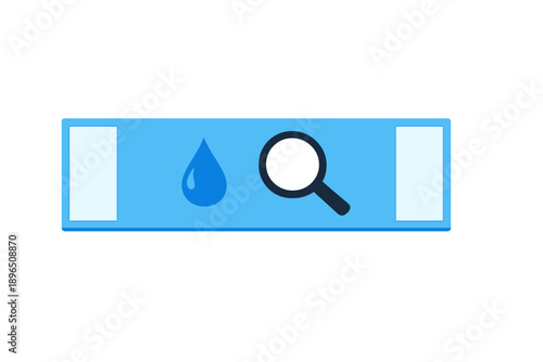 Visual representation of concepts related to water and search in a simple blue design created for educational purposes
