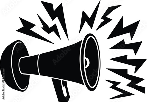 Vintage megaphone news headline illustration