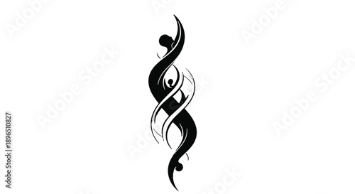 Elegant black tattoo design on white background