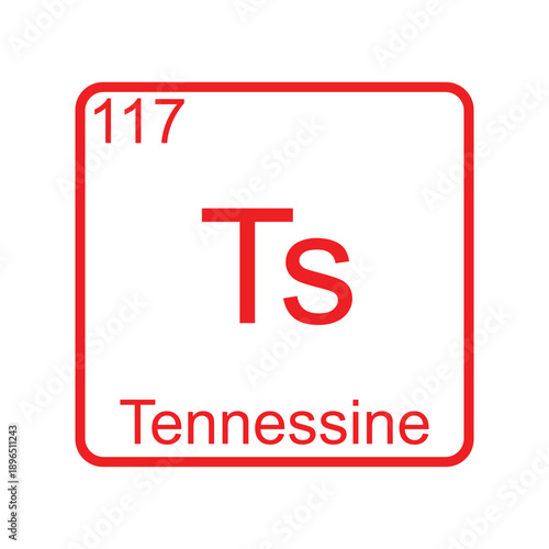 Tennessine element symbol Ts periodic table square