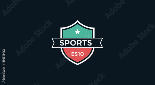 Sports Club Badge Emblem Logo on Dark Background