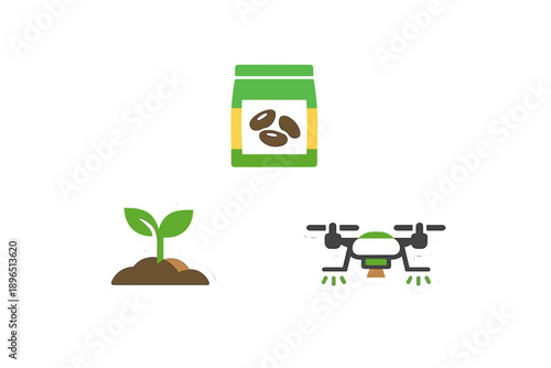 Drones and seeds help farmers plant crops in fields during the growing season in rural areas worldwide