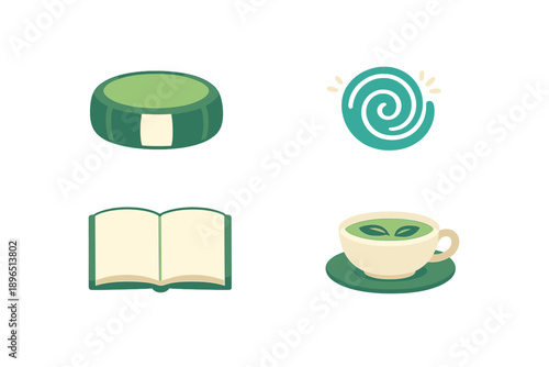 Enjoying a cozy moment with tea, a book, and decorations in a simple setting during afternoon hours