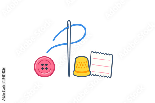 Crafting with needle, thread, and buttons during a creative session at a home workspace in the afternoon light on a weekend