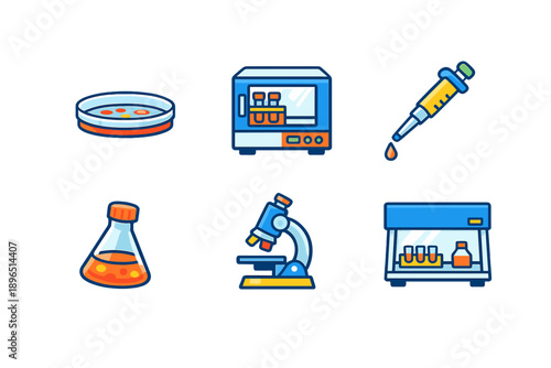 Different tools and equipment used in a laboratory setting for scientific research and experiments during daytime in a lab environment