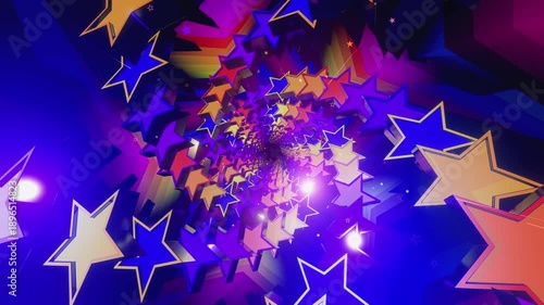 Wallpaper Mural Abstract futuristic vortex background with rhythmic geometric stars and intense depth for high-tech club visuals, electronic music festivals, stage screens and for LED video walls Torontodigital.ca