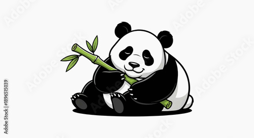 Lazy panda cartoon, vector illustration