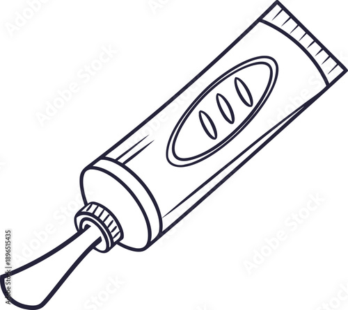 Toothpaste tube with brush cap illustration