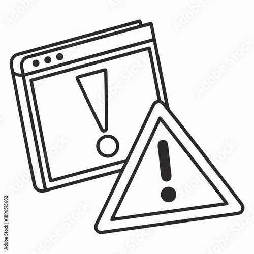 Warning signs alerting to potential webpage or software issues