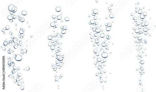 Bubbles rising in water a collection of varying sizes and densities