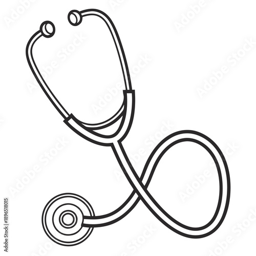 Stethoscope for medical professionals in sleek black outline