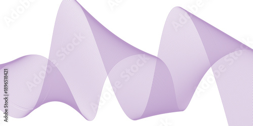 3D origami violet bird and pink heart element on an abstract purple paper background with wave ribbon pattern design illustration art