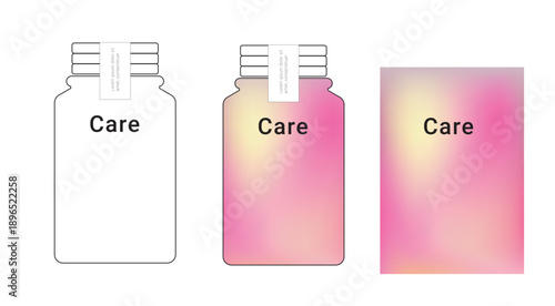 packaging design skin care product withgradient template mockup