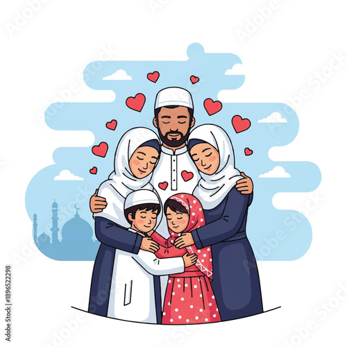 Muslim Family Portrait with Love.