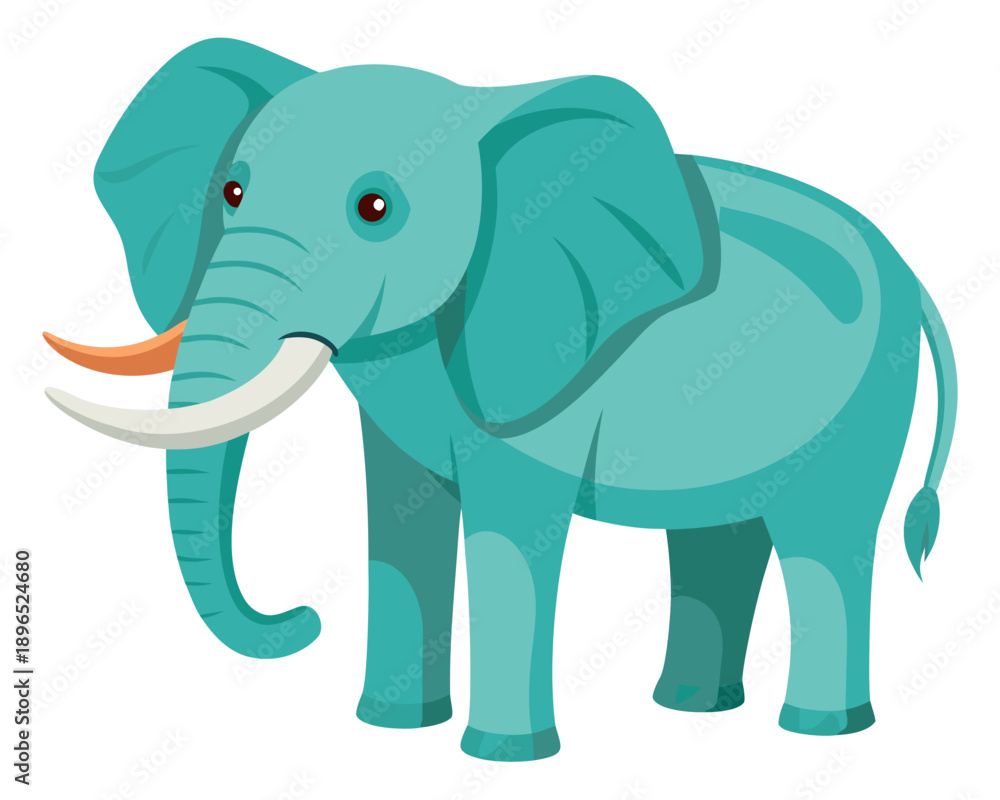 Fototapeta premium Cute Cartoon Elephant Illustration