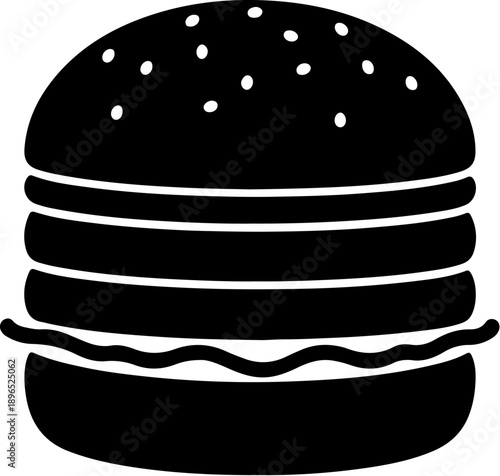 Delicious black burger with sesame seeds on a bun