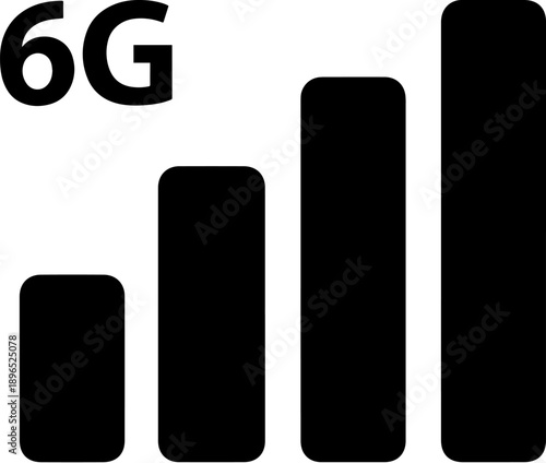 Modern 6G network speed and performance concept with rising bars