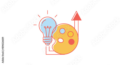 Creative idea generation with art and design elements.