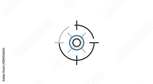 Simple target icon with blue center on white background.