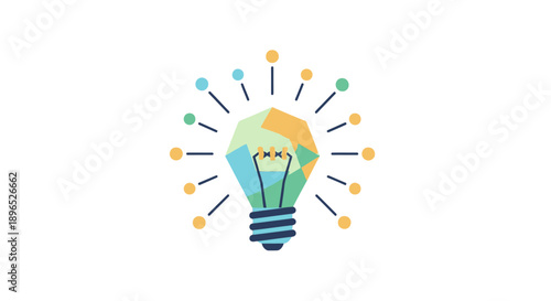 Colorful lightbulb icon symbolizing creativity and innovation.