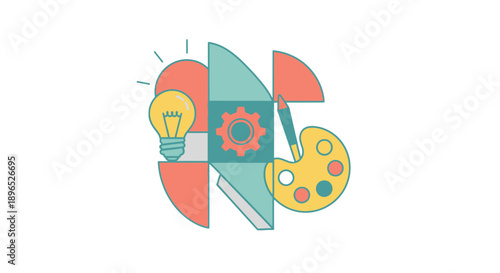 Creative Design Elements with Artistic Tools and Ideas.