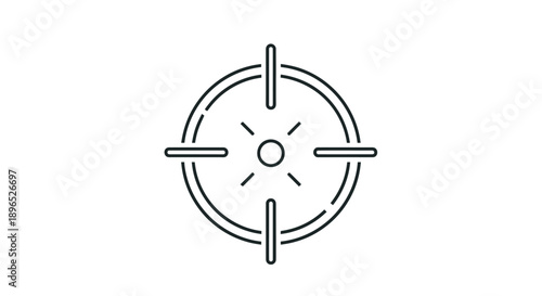 Simple black target icon with crosshairs and circle design.