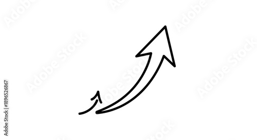 Simple black arrow pointing upwards on white background.