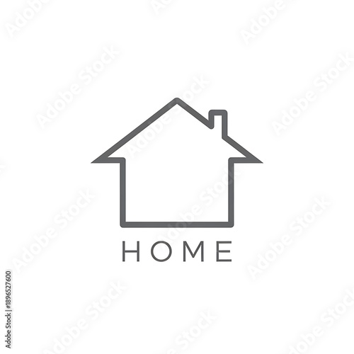 Simple house logo with home text.