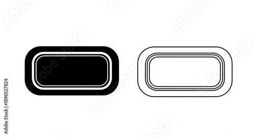Modern oval metal frame design element Vector