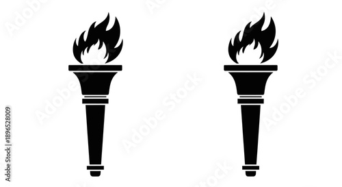 Torch symbols olympic fire icon design Vector