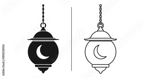 Minimalist moon lamp hanging decoration Vector