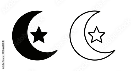 Moon star symbol night sky illustration Vector