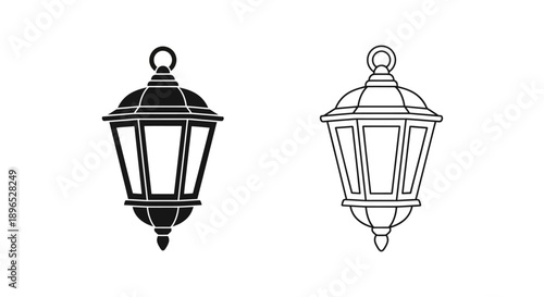 Vintage street lamp design outdoor lighting fixture Vector