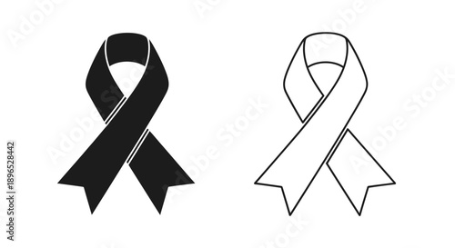 Black and white awareness ribbons set Vector