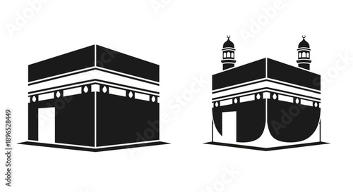 Islamic architecture kaaba mecca mosque symbol Vector