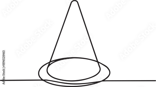 An ice cream cone standing on a flat surface viewed from the side