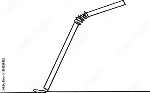 A bent metal rod illustration showing deformation under stress from a top-left viewpoint