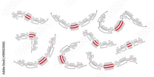 Hand Drawn Magnet Arrow Set Attraction and Direction Doodle Vector Illustration