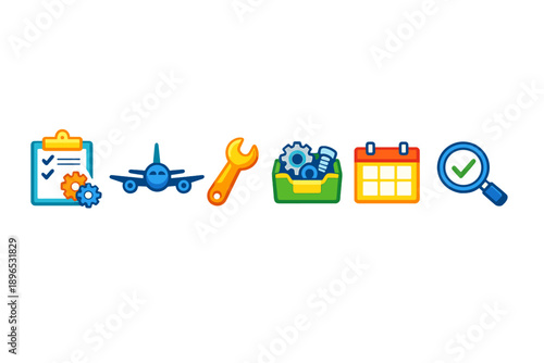 Tools for aircraft maintenance and repair process during scheduled inspections and checks at an aviation facility