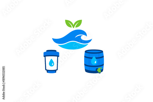 Water conservation methods such as rain barrels and filters promote sustainable habits in homes and communities on a sunny day