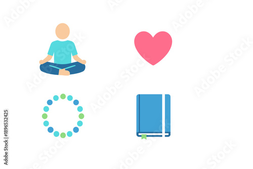 Mindfulness practices include meditation, self-love, circular activities, and reading at home during a quiet afternoon