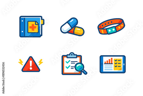 Health monitoring tools and items display information for tracking and managing health conditions in daily life