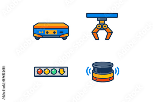 Various robotic components for automation and control systems in modern technology settings designed for education and industry use