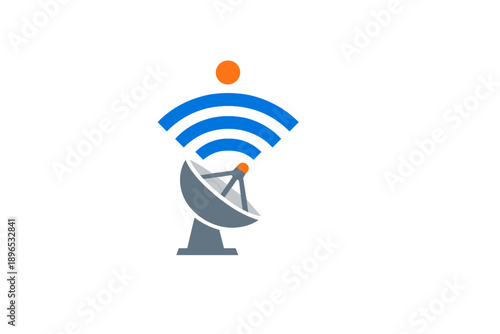 Satellite dish receives signals from space for communication and internet access during the daytime