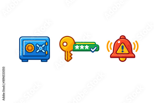 Secure safe features a key and alert sign showing importance of safety and security systems in personal and business settings