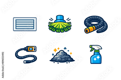 Cleaning tools used for home maintenance and upkeep in everyday tasks during the day