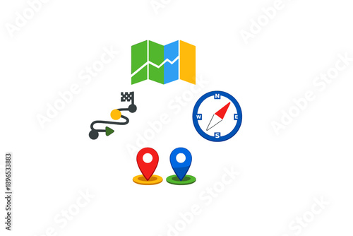 Maps and navigation tools used for planning trips and finding routes in various locations during the day