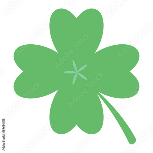 Four-leaf clover icon isolated. St. Patrick's Day good luck symbol. Simple flat vector illustration of a green shamrock