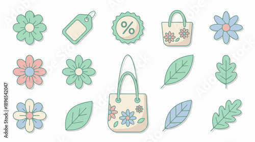 Modern Seasonal Sale Flat Vector Icon Set for Marketing Campaigns