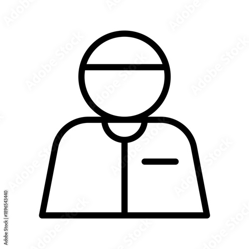 Black line icon male muslim. Minimalist islamic ramadan outline icon isolated background.